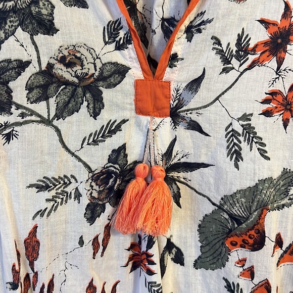 Anthropologie Dolma Floral 100% Cotton Tunic Dress Medium Lightweight Beachy - Picture 3 of 8